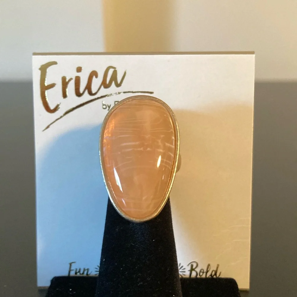Gold and Peach Ring size 7 - Picture 1 of 4